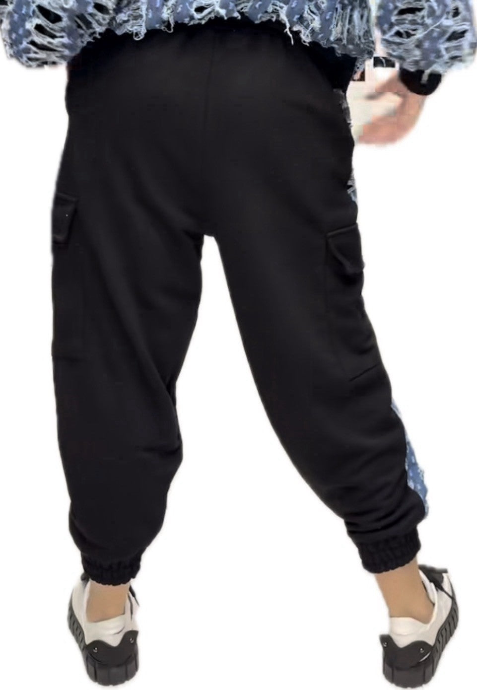 H4 oversized Pants denim & black sz 12/38 made in Turkey