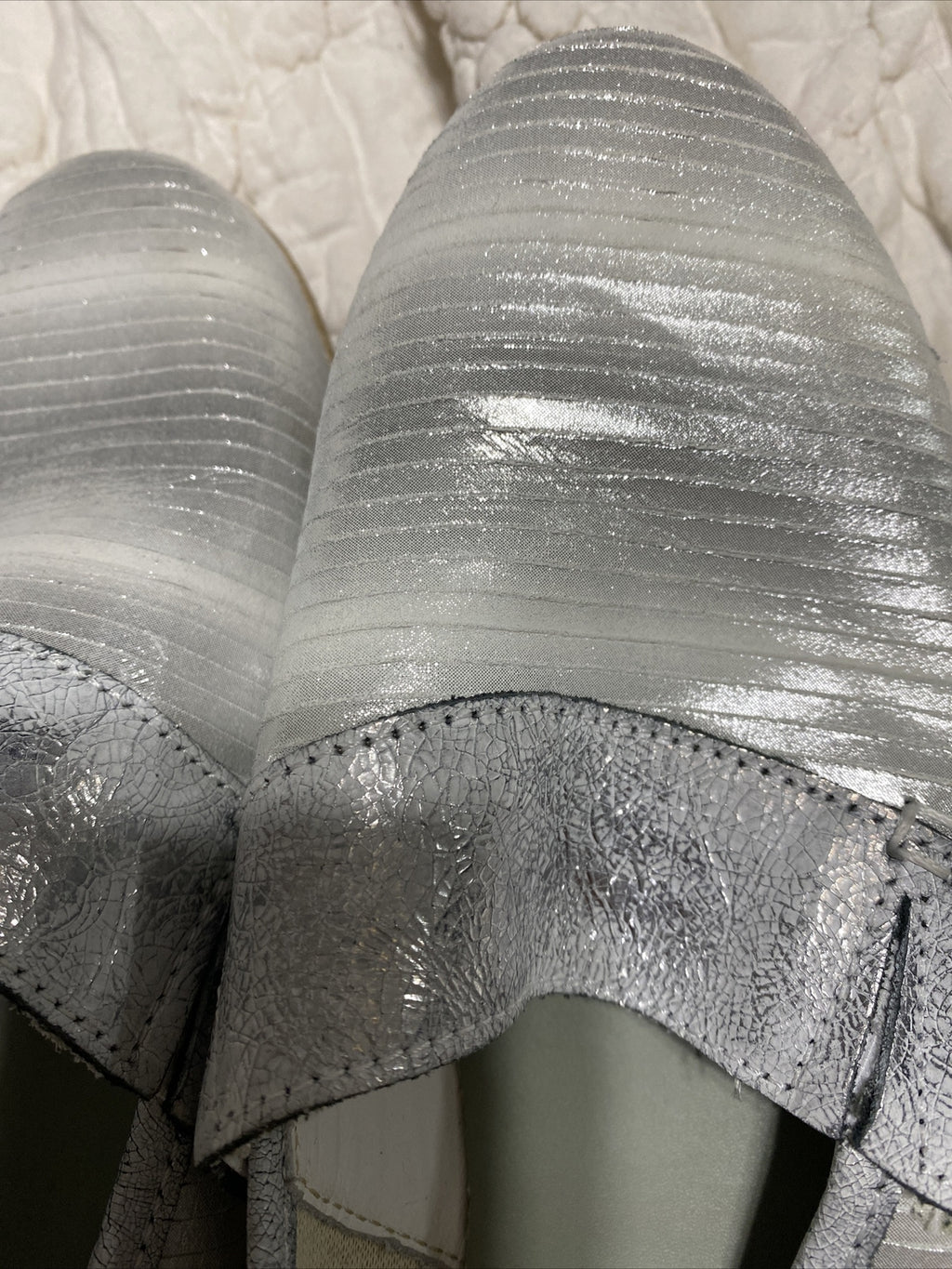Sommerkind Silver New Leather Loafers, Sz 8.5 (39)