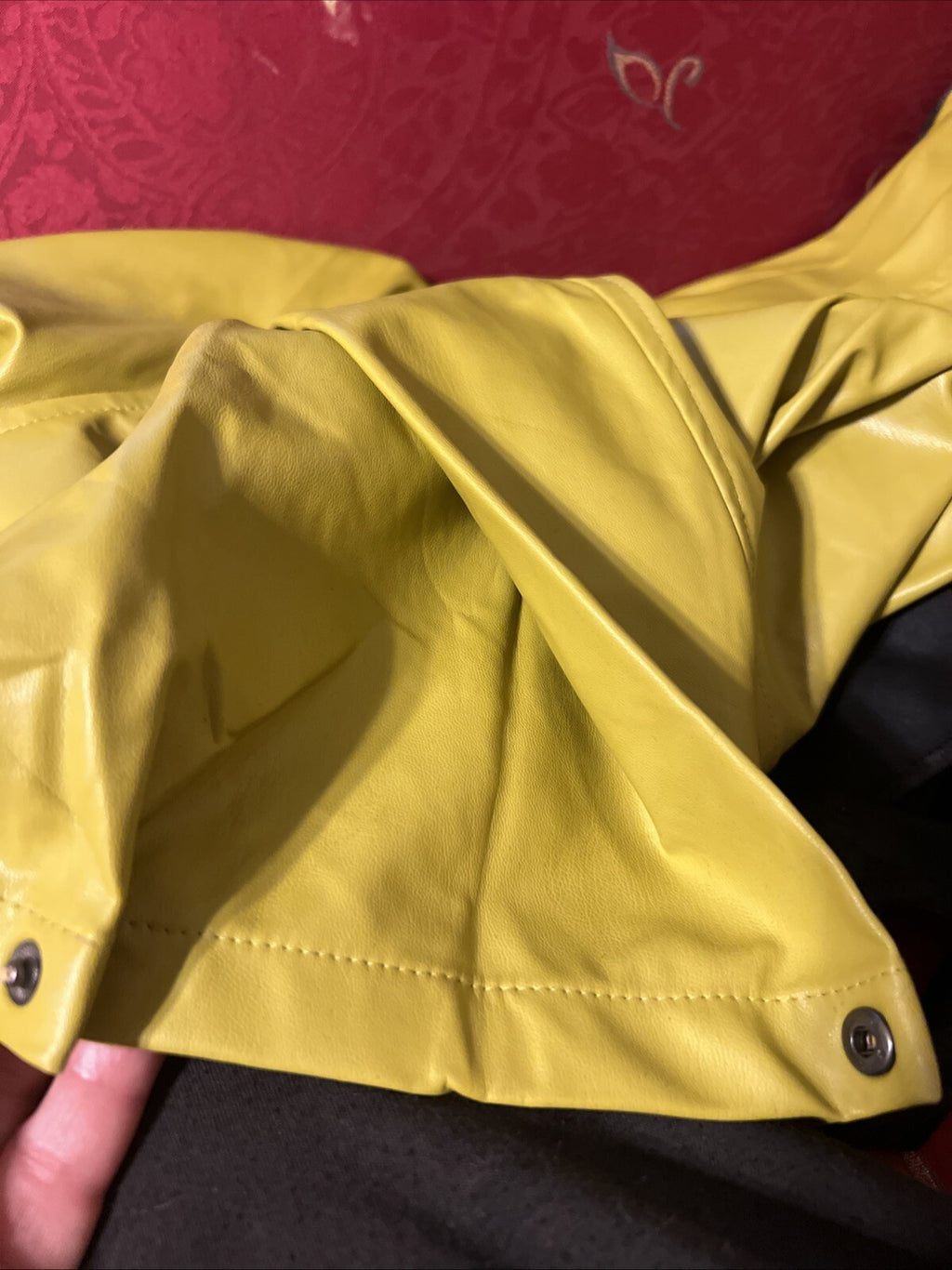 Alyans Eco Leather Pants Sz 20 Mustard Yellow Cropped Style Made In Turkey