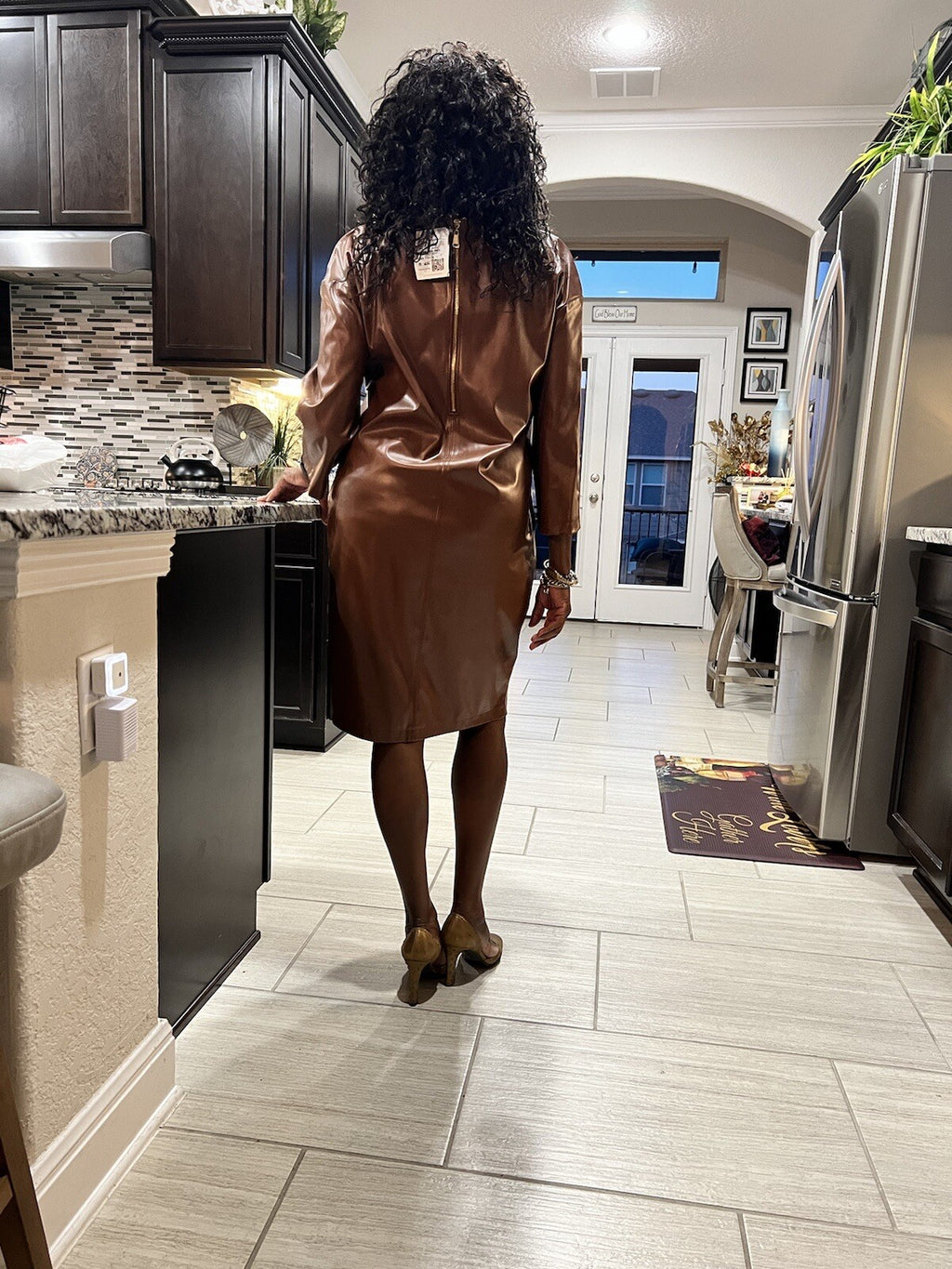 Verda Chic Eco Leather Dress Sz 10/44 | Made In Turkey Modern Style