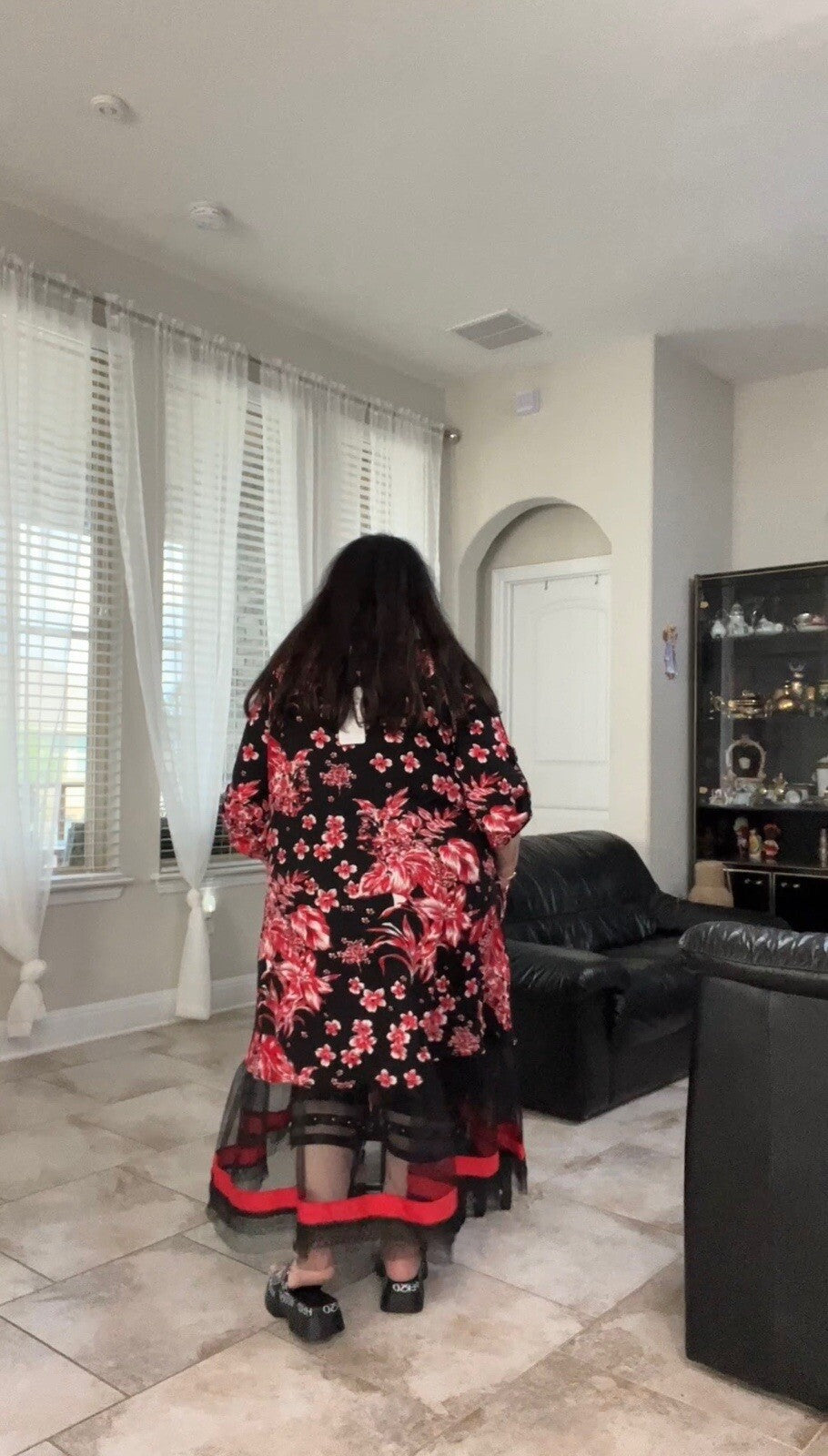 SALE!!!!! Darkwin Oversized Floral Mesh Hem Dress Sz 22-24/2 Made in Turkey