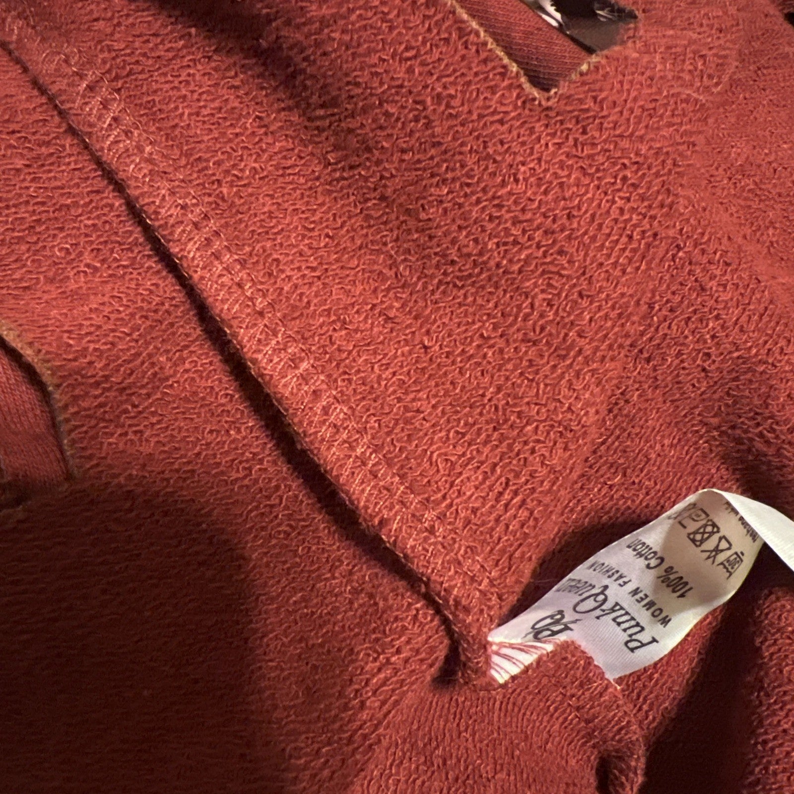 Punk Queen Burgundy Cut-Out Hooded Cardigan Sz M Longline Edgy Coat Turkey