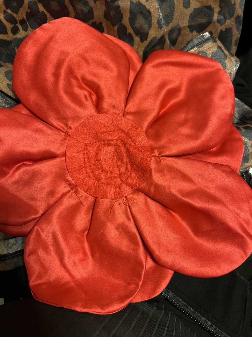 Luxury Red Satin Flower Accent – Made in Turkey