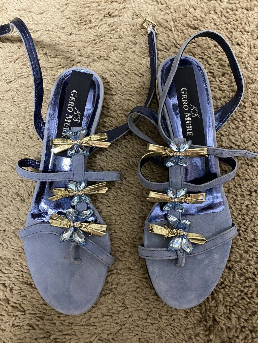 Gero Mure Beautiful Sandals, Sz 39 Made In Italy