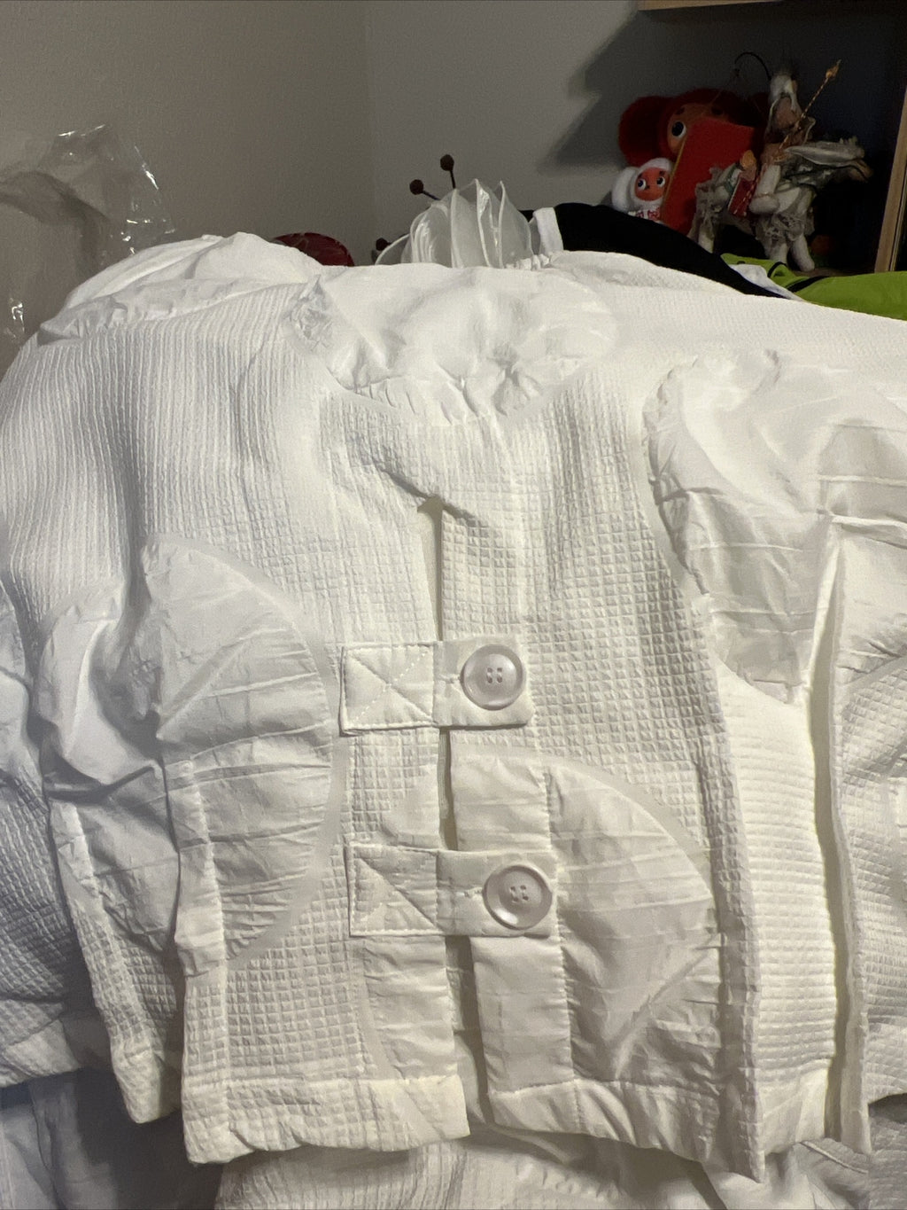 Woof Mods Women’s 2-Piece Suit Sz 18/1 Made in Turkey White Top & Skirt Set