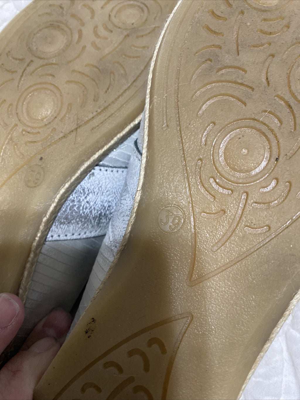 Sommerkind Silver New Leather Loafers, Sz 8.5 (39)
