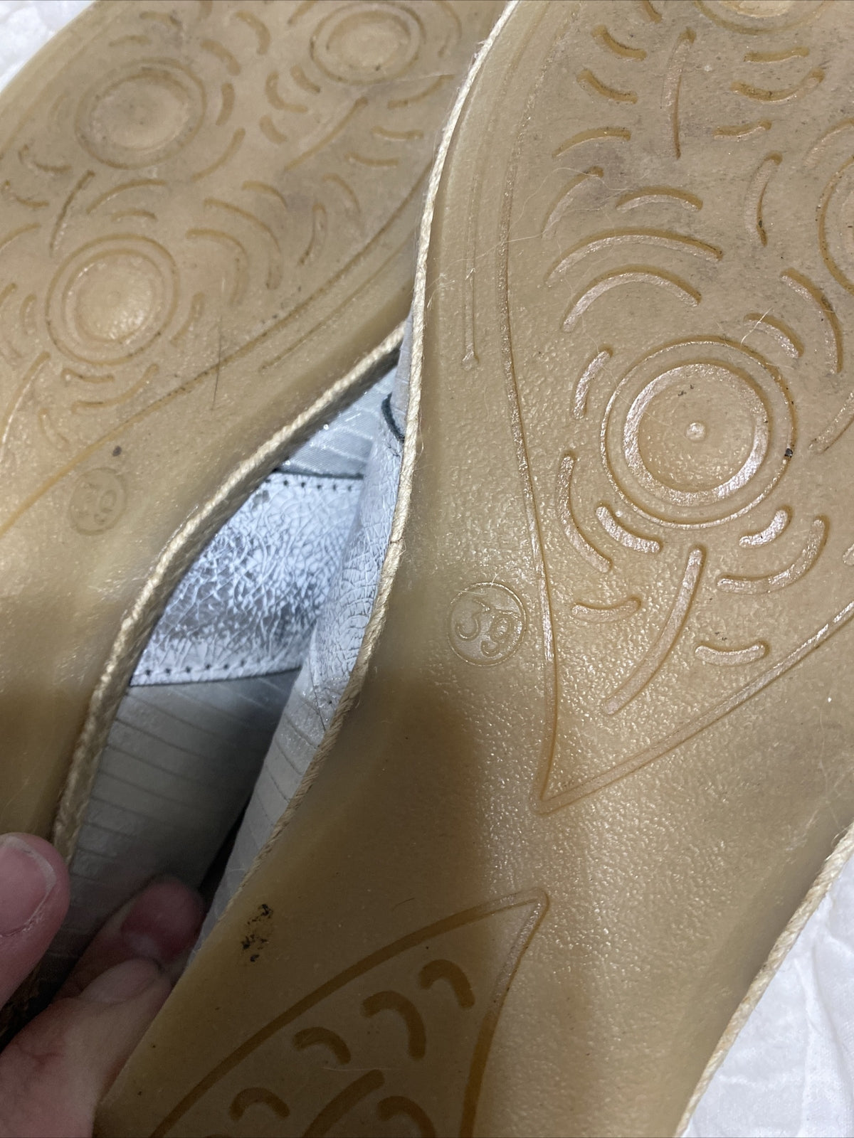 Sommerkind Silver New Leather Loafers, Sz 8.5 (39)