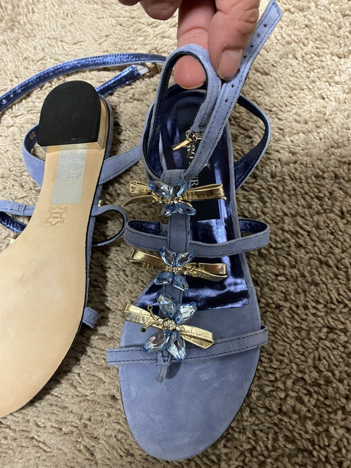 Gero Mure Beautiful Sandals, Sz 39 Made In Italy